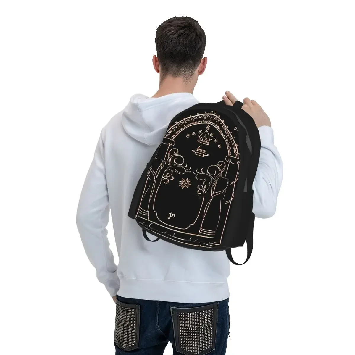 Speak Friend And Enter Student Backpack School Bag Hiking Travel Daypack for Boys Girls Bookbag Shoulder Bags