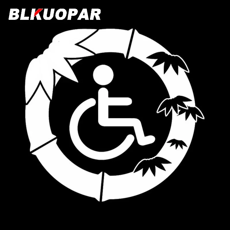 BLKUOPAR Wheelchair Bamboo Graphics Car Stickers Vinyl Car Wrap Decal Die-cut Waterproof Motorcycle Funny Creative Accessories