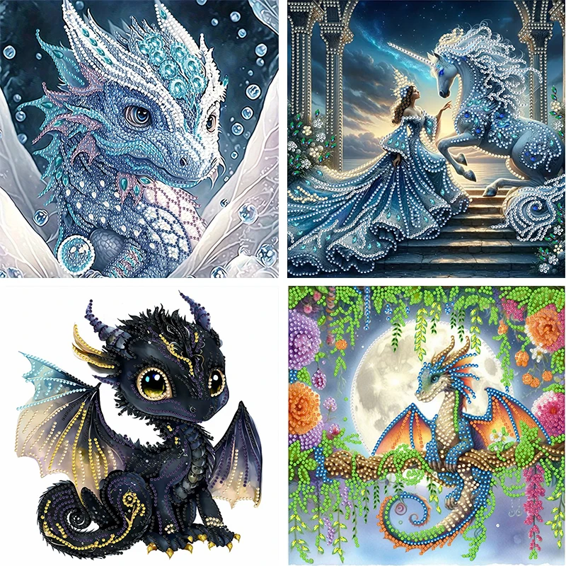 

GATYZTORY Dragon 5D DIY Special Shape Diamond Painting Home Wall Art Decor Rhinestone Art Crafts Animal Interior Handicraft Art