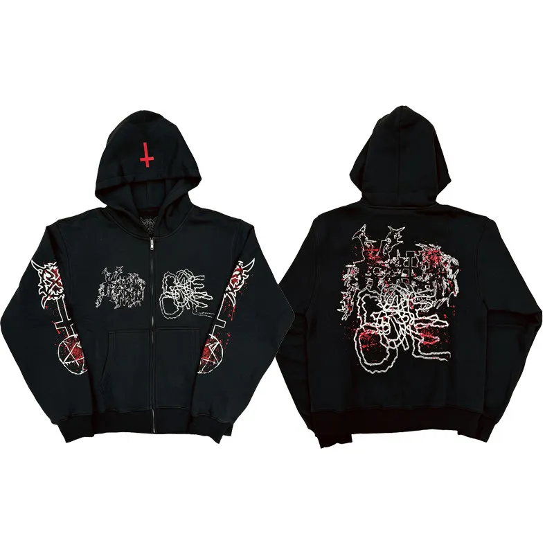 

Толстовка с капюшоном KenCarson-Antagonist2.0zip Up Edition с принтом для мужчин The Venue