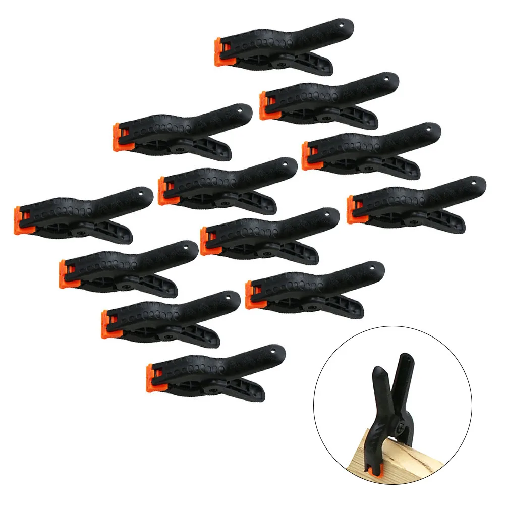 12pcs 2inch Spring Clips Woodworking Tools Plastic Nylon Clamps Photo Studio Background Spring Clamp Fixed Clip Hand Tool