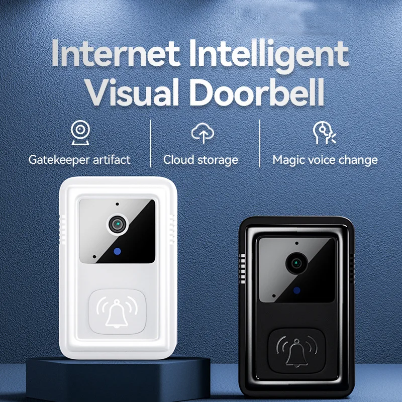 Smart Doorbell Camera Visual Security Doorbell Audio Video Intercom With Camera Wireless Self-Adhesive Night Vision App Control