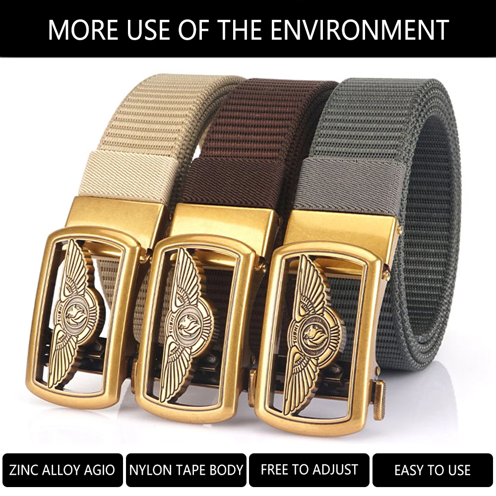 TUSHI Automatic Buckle Light Comfortable Nylon Military Belt Outdoor Hunting Multifunctional Tactical Canvas Belt Accessories