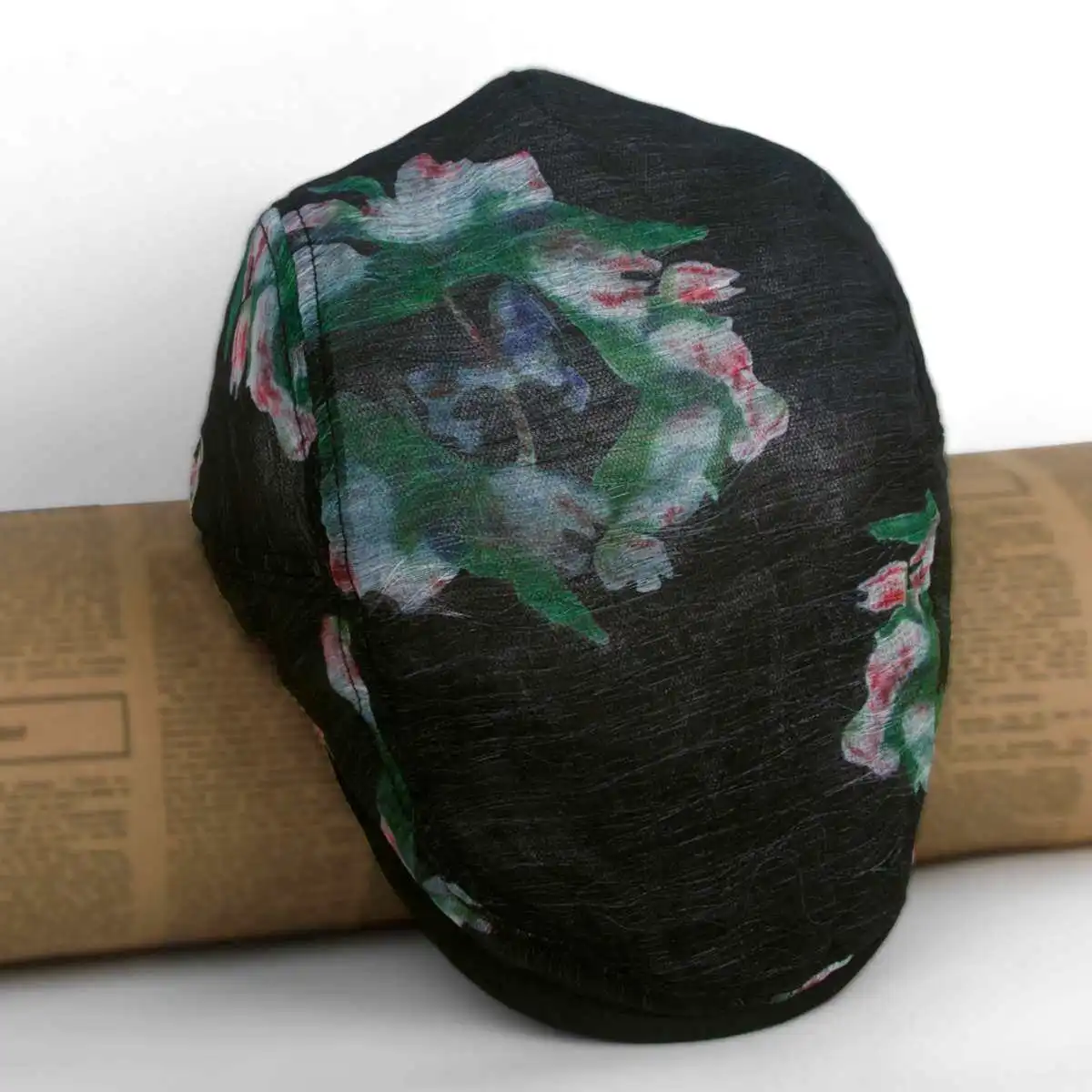 Retro Fashion Peaked Cap Women's Spring and Summer Pastoral Style Mesh Floral Mesh Breathable Casual Sun-Proof Advance Hats