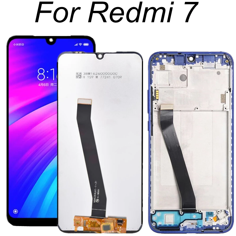 6.26  LCD For Xiaomi Redmi 7 LCD Display Touch Screen Digitizer Assembly Replacement For Xiaomi Redmi 7 M1810F6LG LCD Display