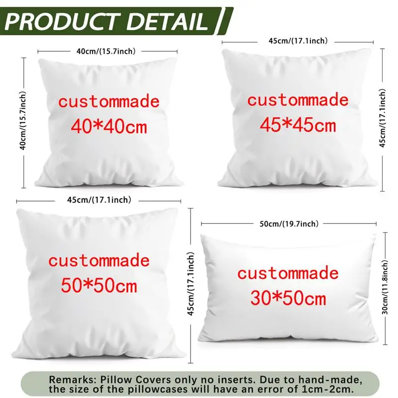 كيس وسادة مخصص شخصية مريحة المخدة مطبوعة التصميم الخاص بك شعار صورة النص وسائد ديكور المنزل الهدايا المنزلية