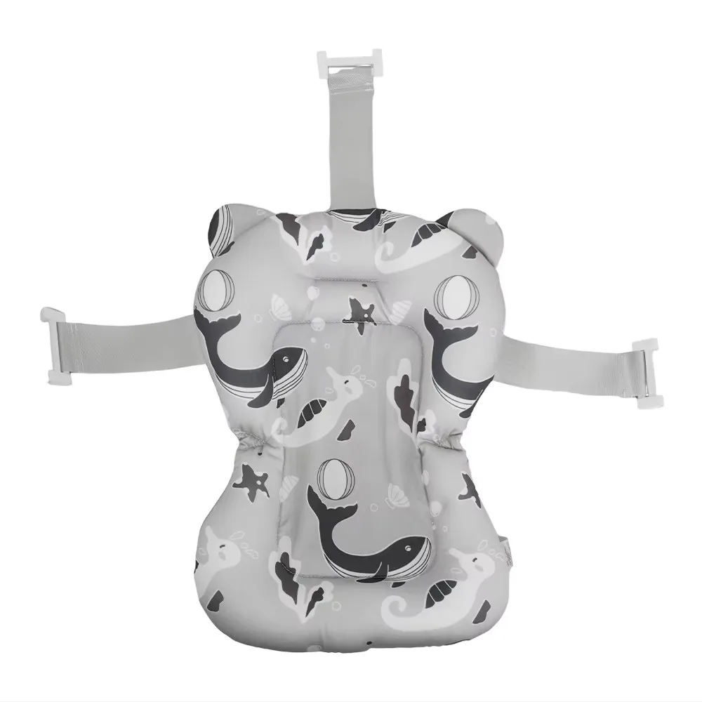 Baby Bath Support Seat Star Pattern Print 3D Breathable Mesh Soft Padded Pillow Non-Slip Infant Newborn Bath
