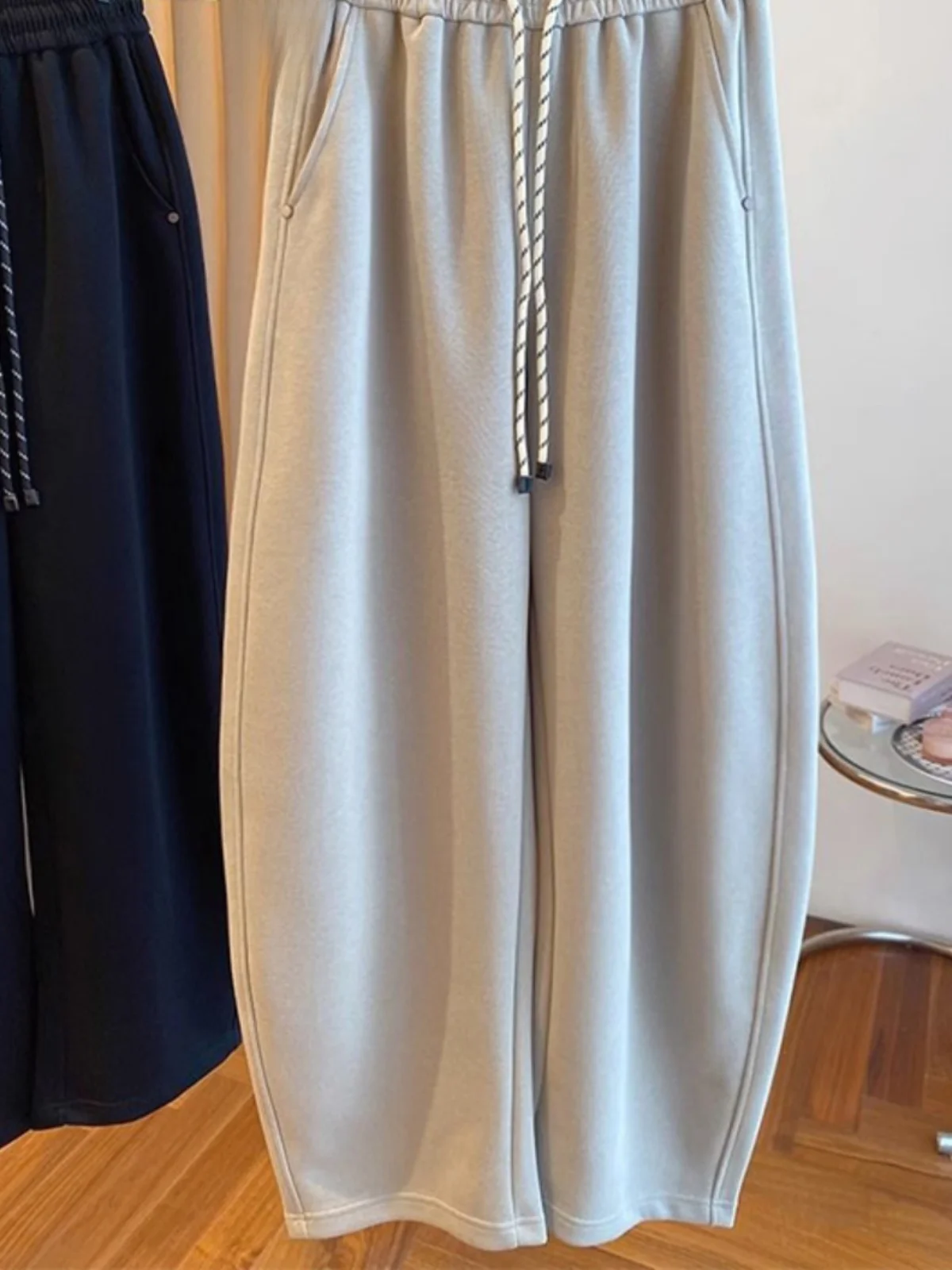 

Брюки унисекс больших размеров с флисовой подкладкой, широкие, прямые, повседневные, для осени и зимы, новые, молодежные, активные