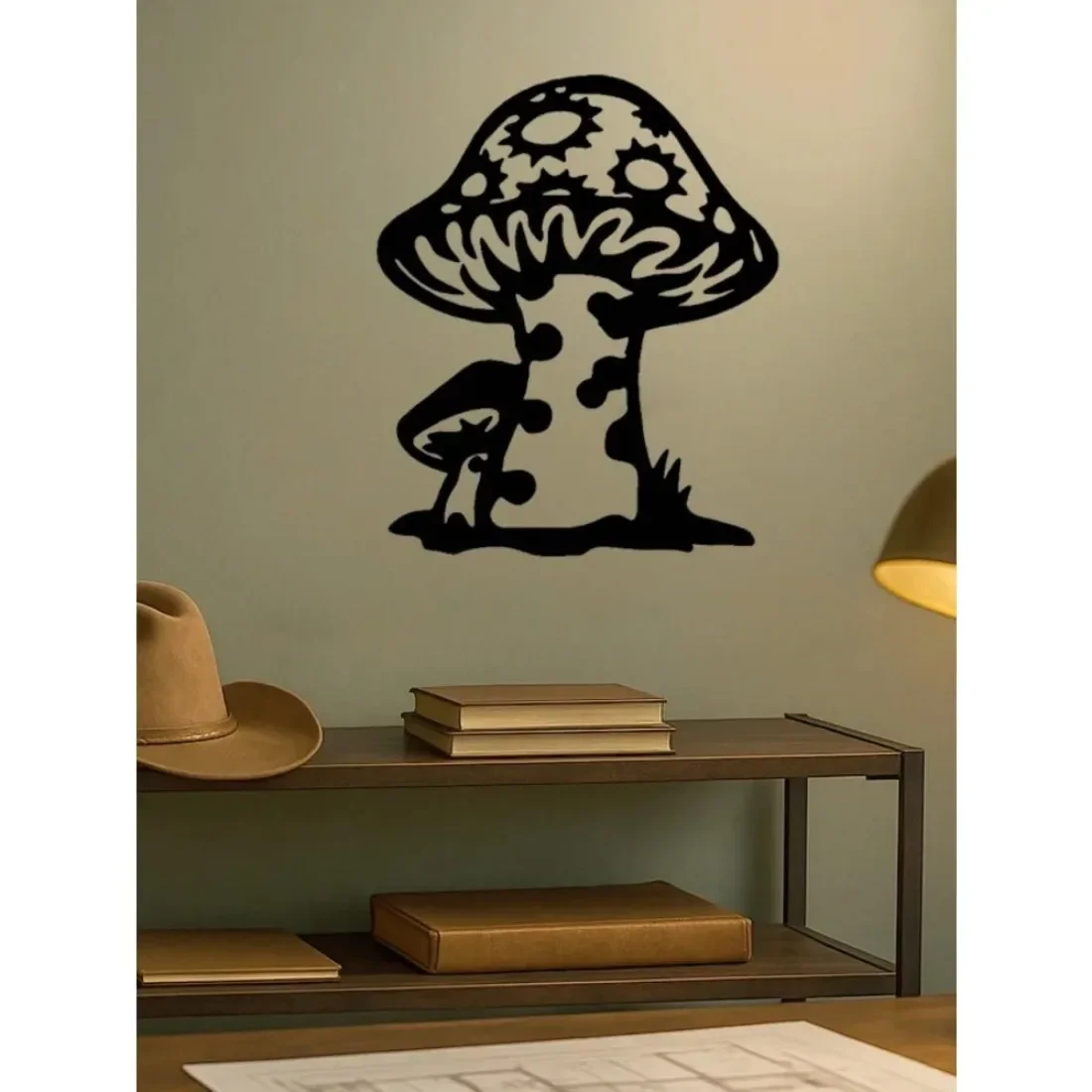 CIFBUY Metal Wall Art Enchanted Mushroom Sign Iron Craft Rustproof Decor Indoor Spaces Plaque