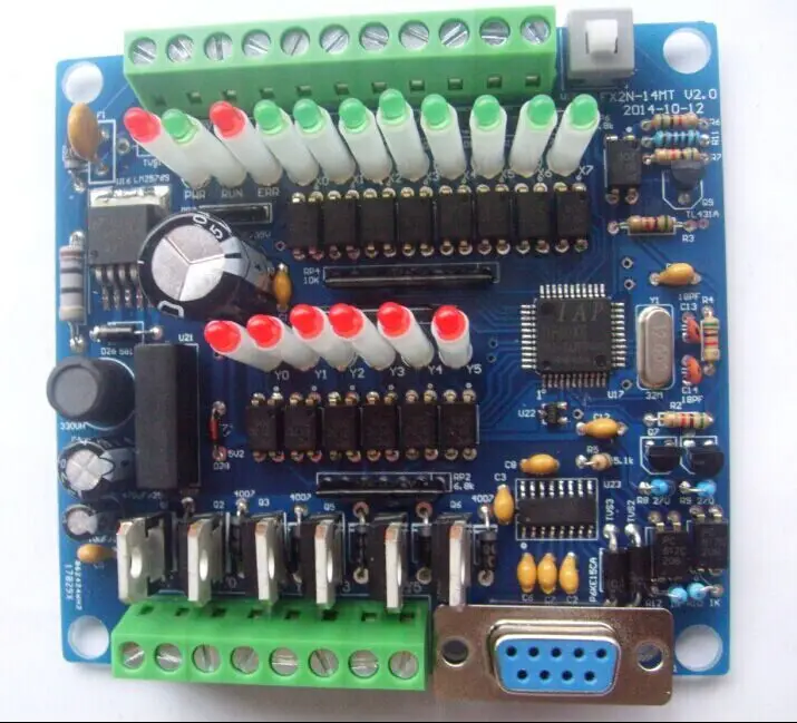 FX2N 14MT PLC Industrial Control Board: Online Download, Monitoring, Text, Touchscreen, Power-Off Data Retention