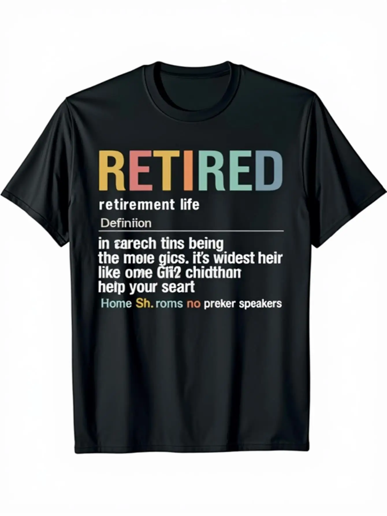 

Men's Fun Retirement Gift T-Shirt, 100% Cotton, Round Neck, Short Sleeves, with Vibrant Retired Text and Humorous Definition Design, Humorous Retirement Party Outfit, Ideal for Colleagues Who Are about to Retire
