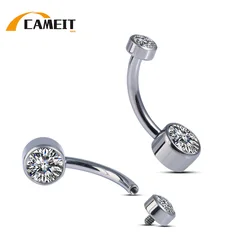 G23 Titanium Premium Gem stone Belly Button Rings Body Piercing Jewellery 14G Navel Piercing Ring Jewelry For Women Wholesale
