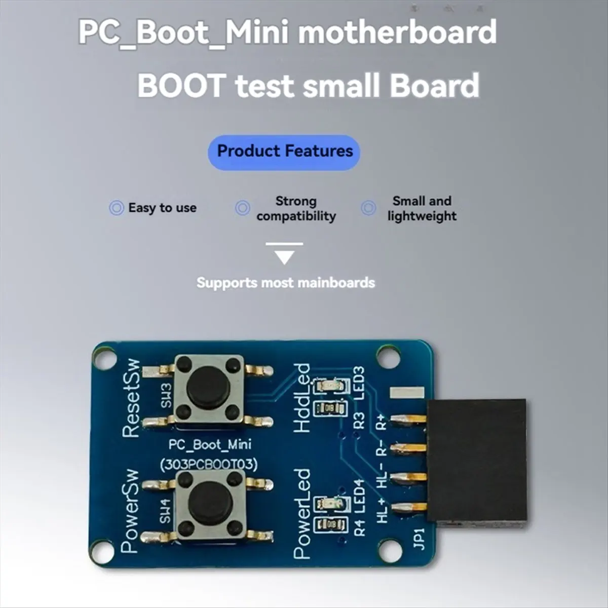 ●PC-Boot-Mini Motherboard Boot Test Board 9 Pin PC on/Off Button for PC Motherboard-ABFB