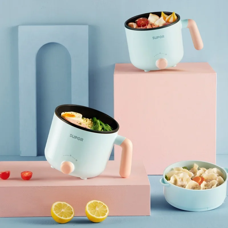 220V Mini 1.2L Penanak Nasi Listrik Antilengket Multi Penggorengan dengan Steamer Rumah Tangga Memasak Hot Pot Mini Hotpot Listrik