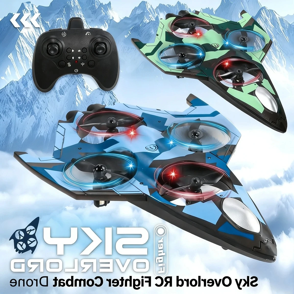 2.4G New Sixth Generation Remote Control Fighter Kids Flying Helicopter RC Hobby Jet Plane Stunt Fighter Airplane Toy with Light