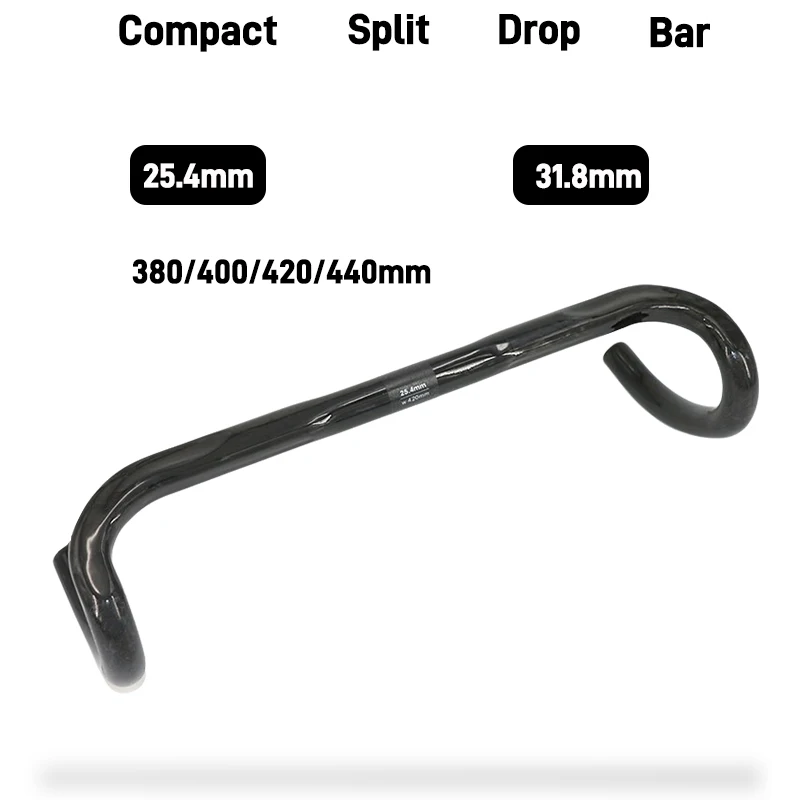 

No LogoT800 Carbon Compact Split Drop Bar UD Gloss Matte Custom 380 400 420 440mm Fit 25.4 31.8mm Stem For Road Folding Bike