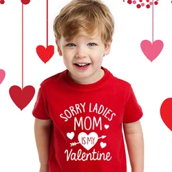 Daddy and Momy's Valetine Print Kids T Shirt Child Red Shirts Tops Boys Girls T-Shirt Valentine's Day Party Gifts Casual Clothes