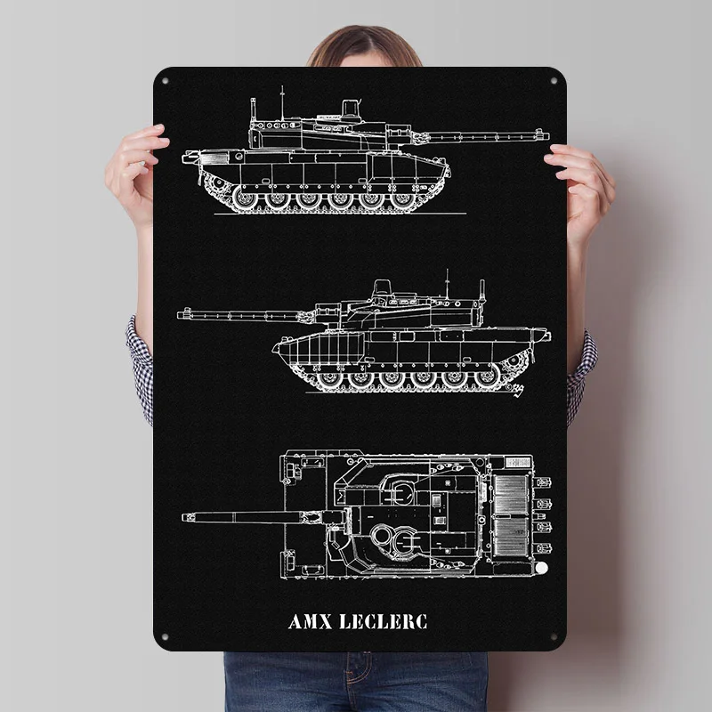 AMX LECLERC Tinplate Poster Custom Wall Art Vintage Metal Signs Retro Tin Plaque for Office Decoration Gaming Bathroom Decor
