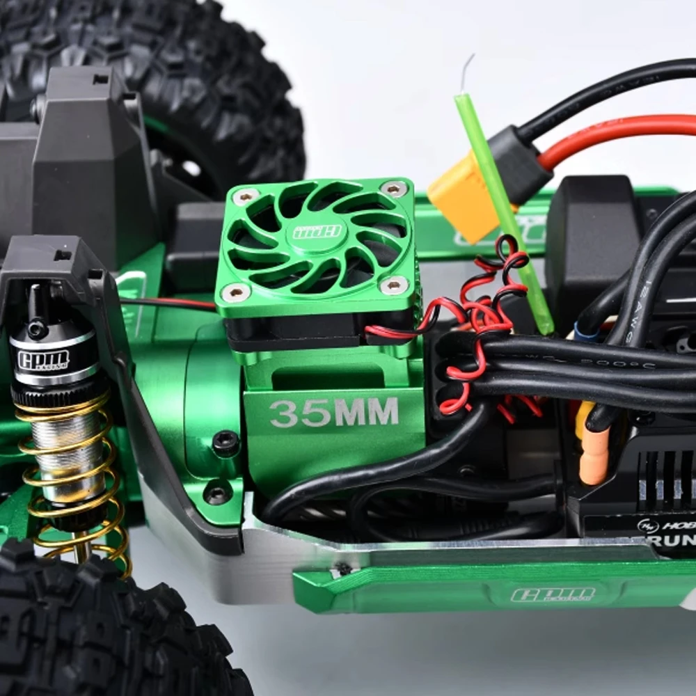 GPM para TRAXXAS Mini Maxx Monster Truck 107154-1 RC coches ventilador de refrigeración de aleación de Metal y disipador térmico de Motor de 35mm 3384