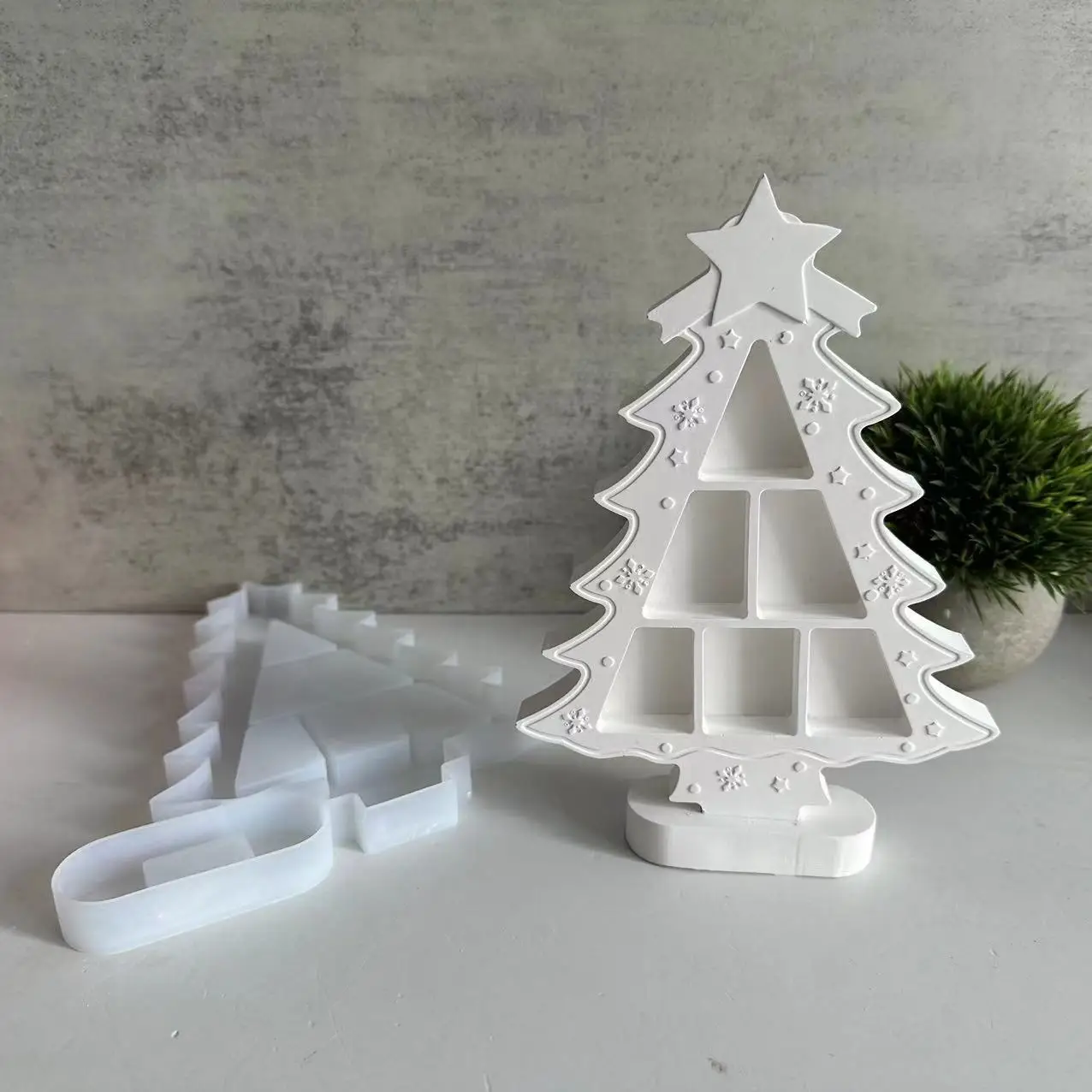 

Star Christmas Tree Ornament Silicone Mold Christmas Decoration Storage Molds For Plaster Gypsum Making
