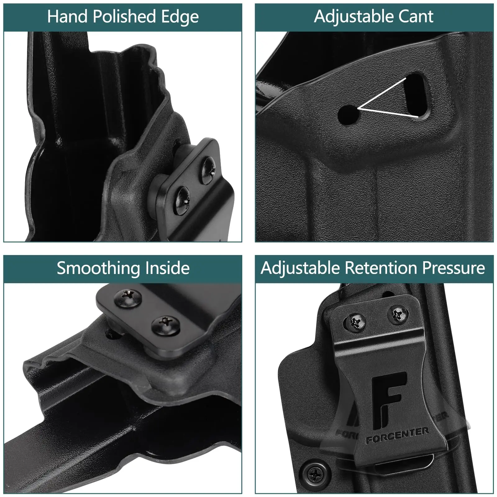 حافظة Springfield xds 9mm، حافظة Forcenter IWB مناسبة: Springfield XDS MOD.2 9mm Adj. لا يمكن الاحتفاظ بالرسم اليد اليمنى بدون ارتداء #5