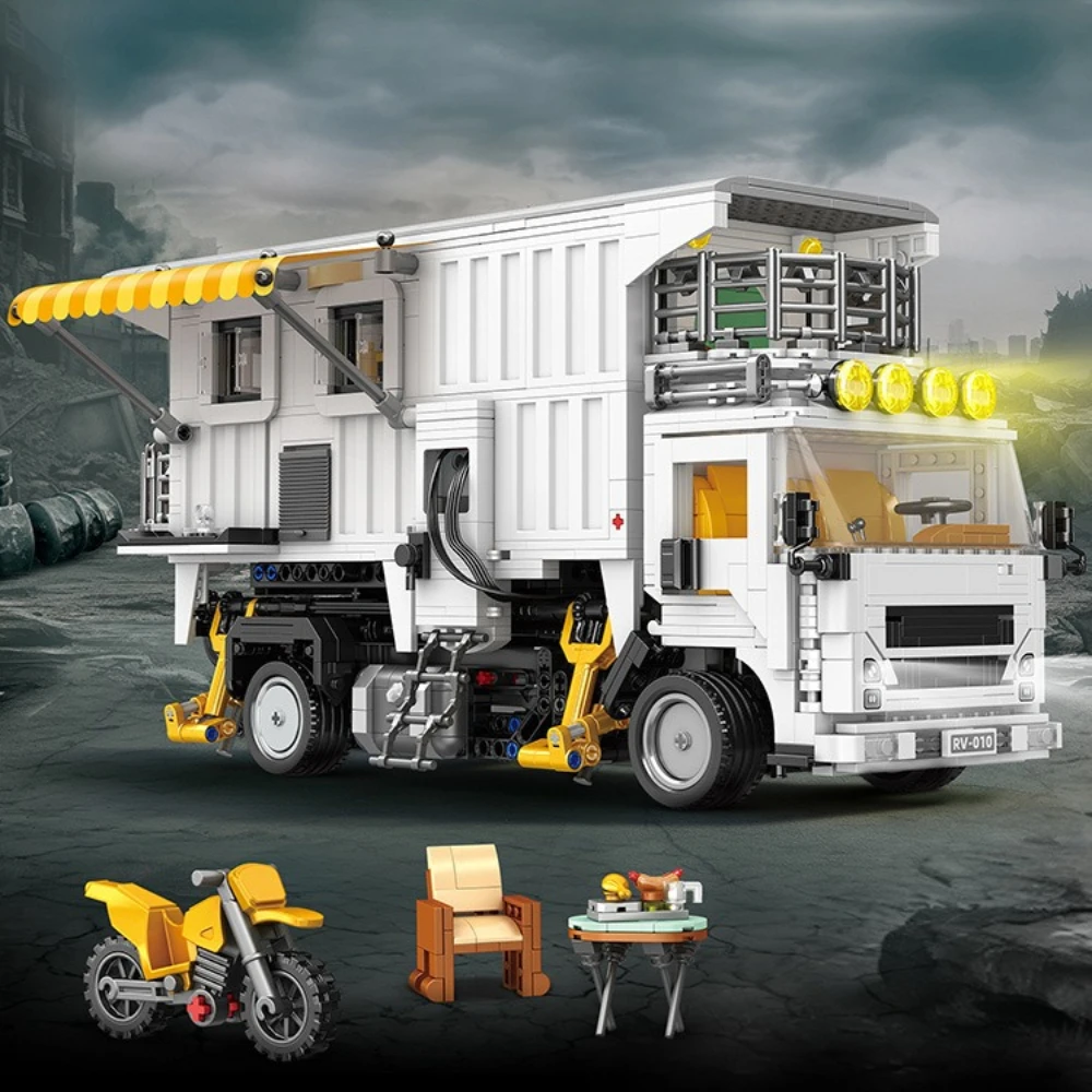 

MOC Apocalypse RV Camping Car Building Blocks Set Tourist Bus Camper Van Captivating Vehicle DIY Toys For Children Birthday Gift