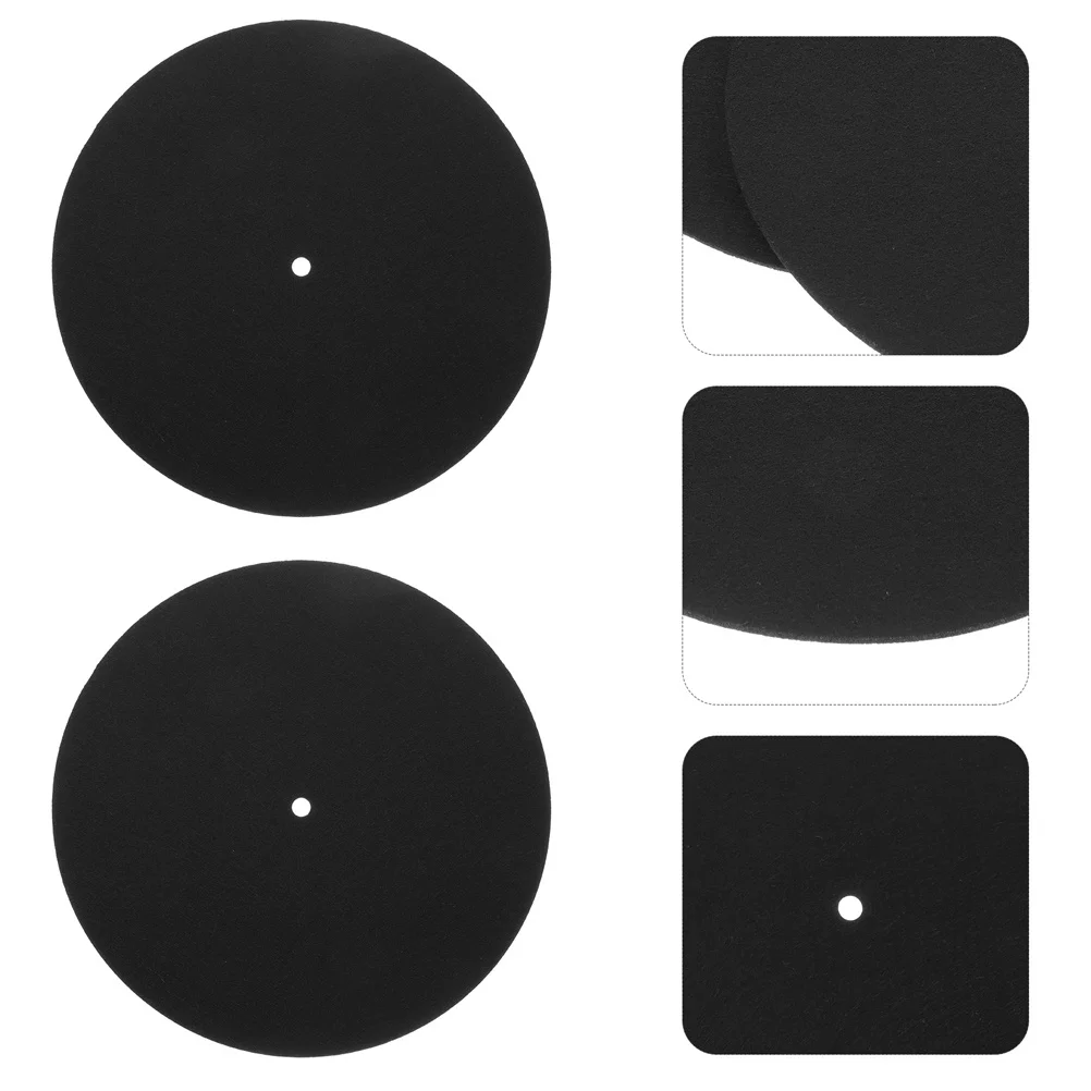 

2Pcs Record Protective Pad for Vinyl Player High-Density Felt Mat Accessory Dust Resistant Long-Lasting Record