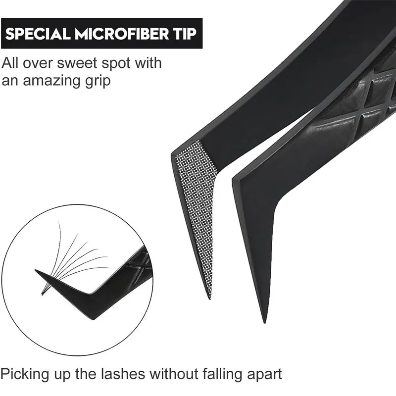 Precise Fiber Tip False Lash Tweezers For Eyelash Extension Mega Volume Mink Lashes Make Fans Boot isolation Artist Makeup Tools