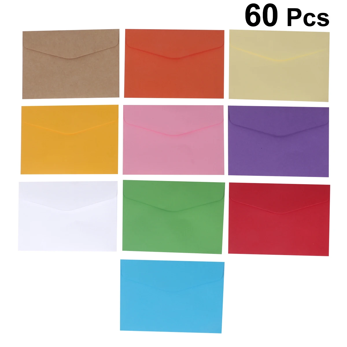 

60Pcs Colored Blank Paper Envelopes Solid Eco Friendly for Multipurpose Postcard Storage Birthday Valentine