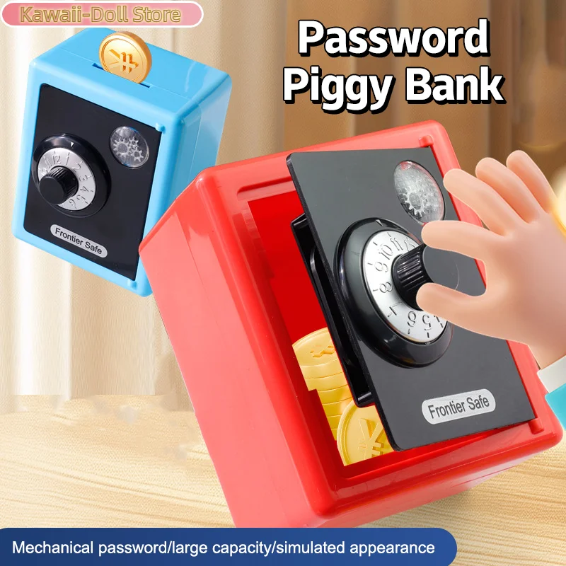 回転パスワード貯金箱ミニコイン貯金箱貯金箱コンビネーションロックコイン節約紙幣現金金庫子供のおもちゃ