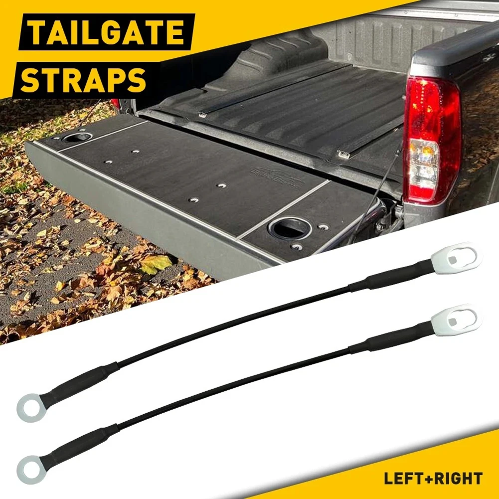 2Pcs Rear Tailgate Cables Lift Straps For Nissan Frontier 1998-2004 90460-8B400 Plastic Black Car Accessories