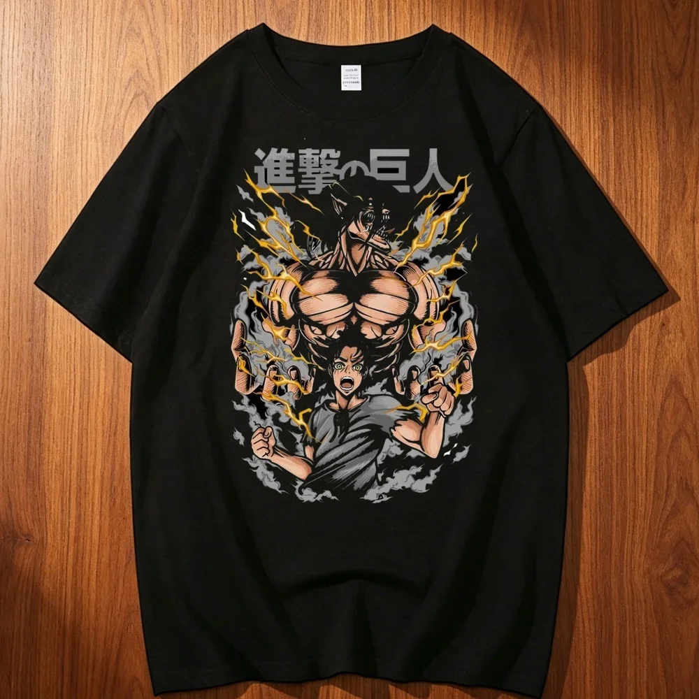 Attack on Titan cotton shirt men Pastel 80s Graphic aesthetic harajuku  Digital t-shirt kawaii Classic University Punk