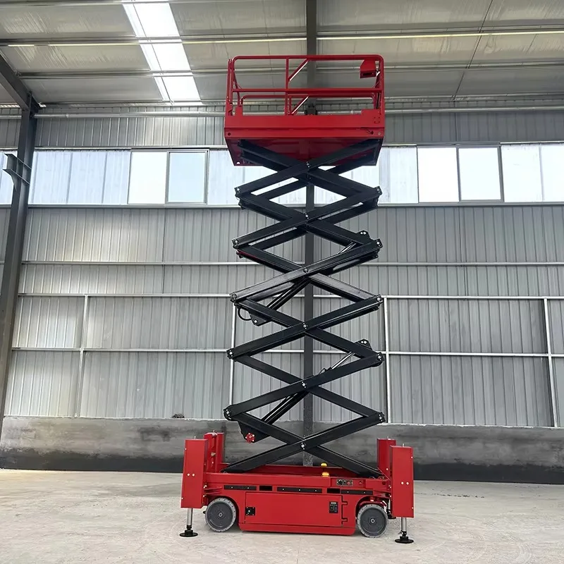 Customized CE ISO Capacity 450kg 6m 8m 10m 12m 14m Aerial Work Platform Mobile Electric One Key Leveling Scissor Lift