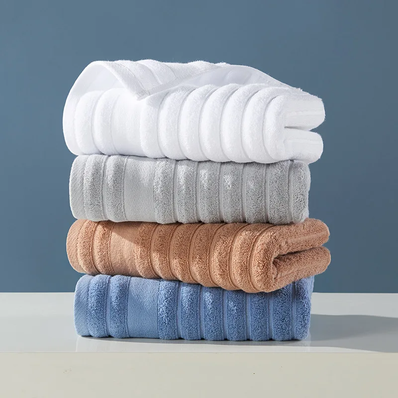 Christmas White Cotton Bath Towel Set - 1/2/4pcs Stripe Pattern Face Towels 34x74cm for Adults Shower Beach Bathroom Towel Cover