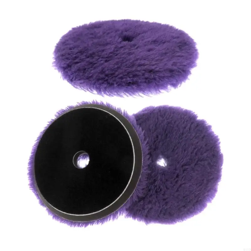 3Pieces Professional Grade Wool Pad Polishing Disc Suitable For Auto Body Waxing And Enhancement Smooth Finishing M4YD