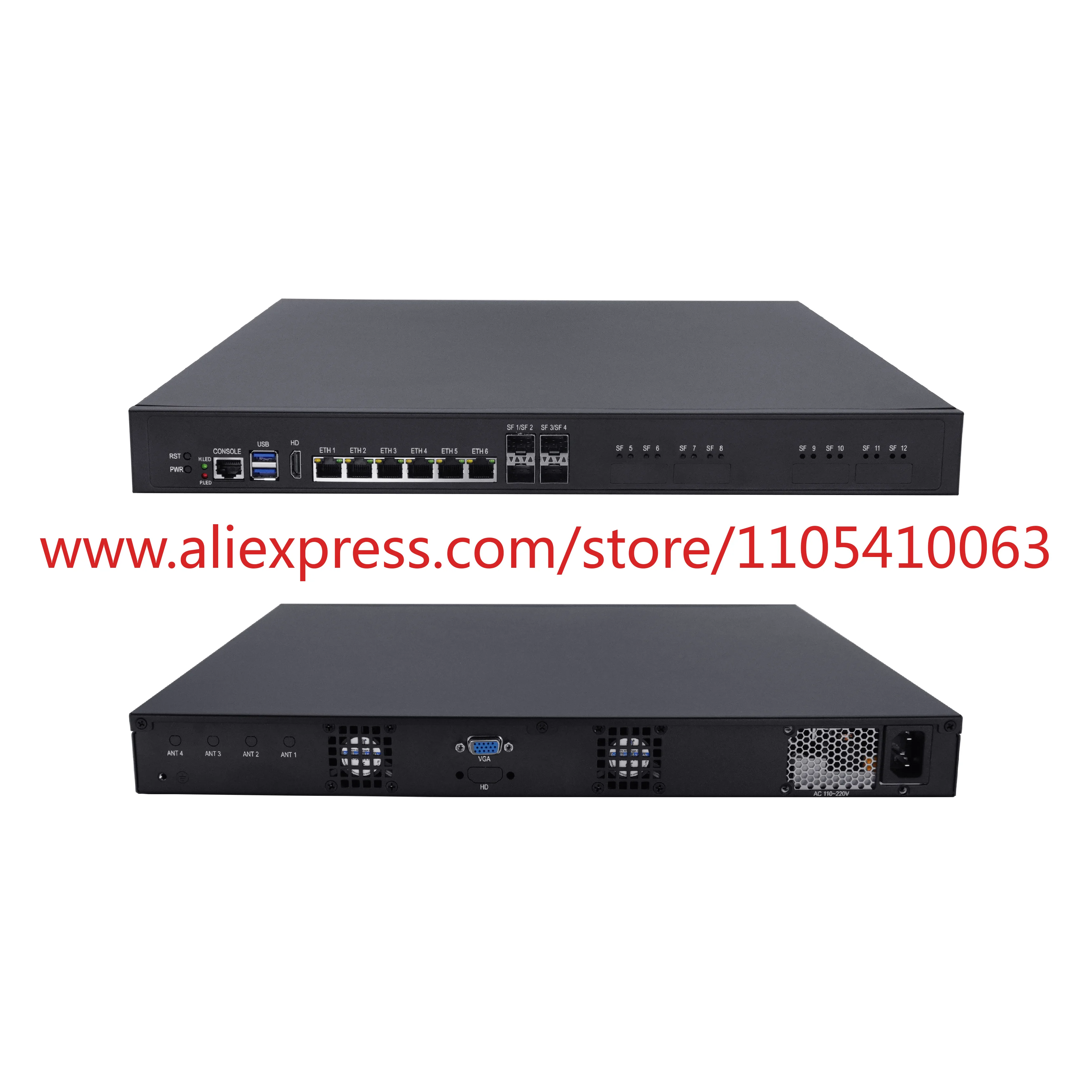 1Pcs H770 1U Standard Rackmount 6LAN 4 * XL710 SFP Firewall Security Device Router I5 13400 DDR5 3 * SATA3.0 2x Segment