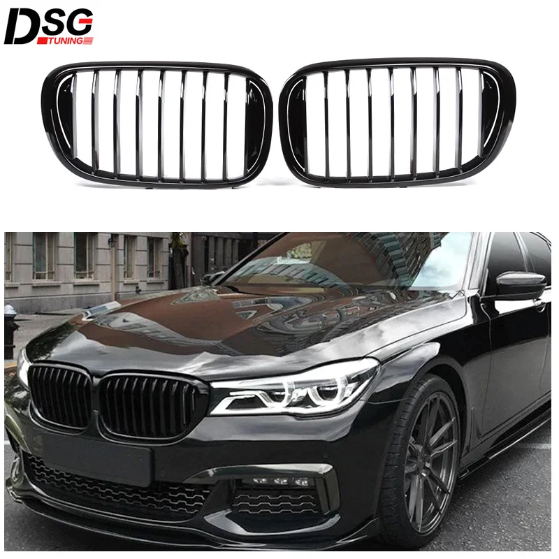 

Front Bumper Car Styling Kidney Grille For BMW 7 Series G11 G12 2015-2019 Pre-LCI Single Slat Gloss Black ABS Racing Grills