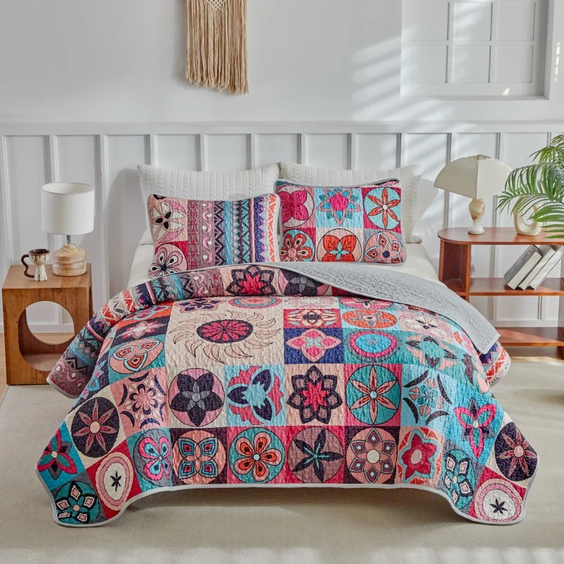 Oversized King Bedspreads California King Quilt, Extra Large Quilt Sets Rustic Bedding Sets for All Season Lightweight