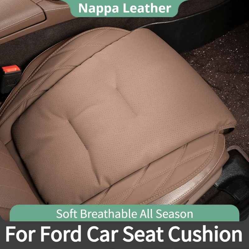 For Ford Leather Car Seat Cushion Explorer Bronco Sport Escape Everest Mustang Mach‑E Galaxy Edge Soft Breathable Car Seat Cover
