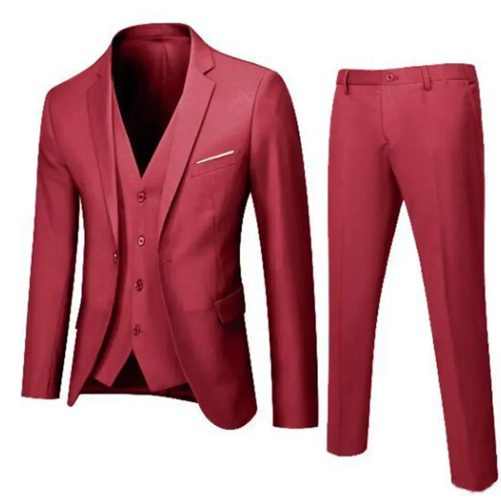 Elegant Men\'s Tuxedo Suit Blazer and Pants Set Slim Fit Jacket Coat for Formal Party Multiple Colors Available