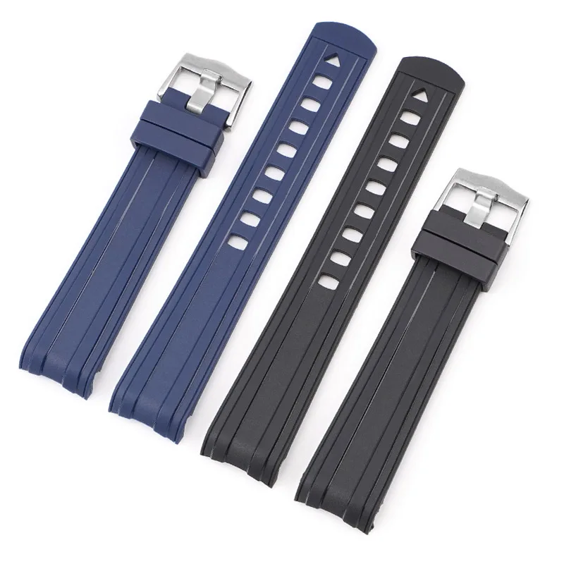 Curved End Rubber Strap for Omega Seamaster 300 20mm Sport Waterproof Men TPU Replace Bracelet Band Watch Accessories