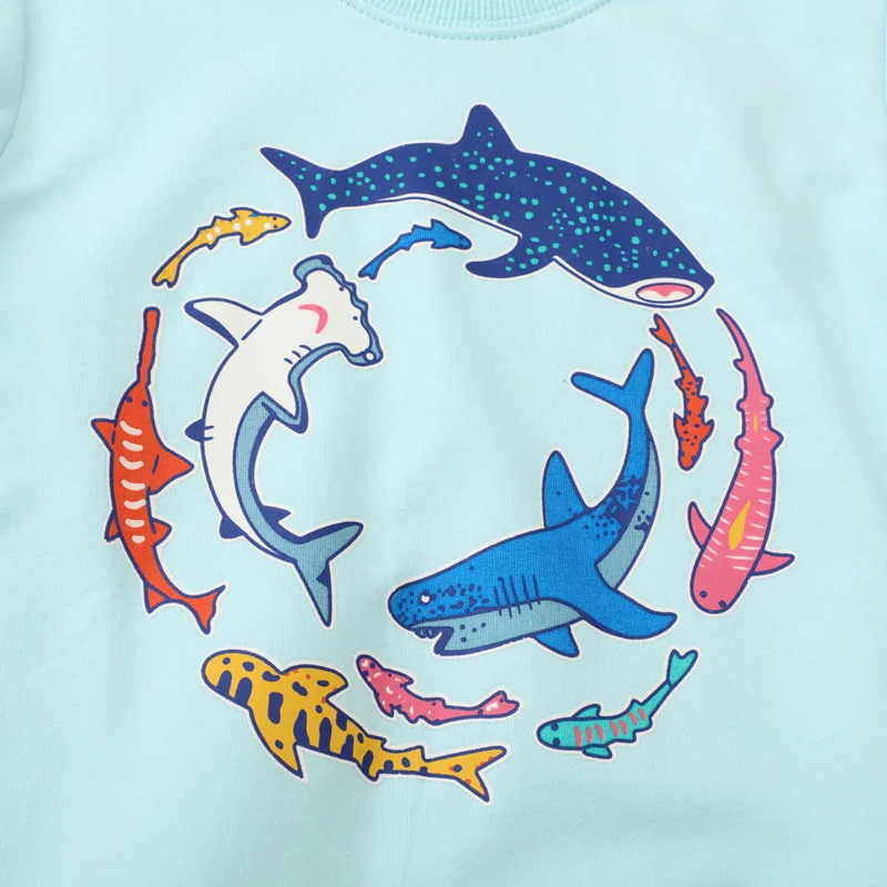 Jumping Meters 2-7T New Design Boys Girls Sweatshirts Animals Print Hooded Shirts Kids Clothes Long Sleeve Autumn Tops