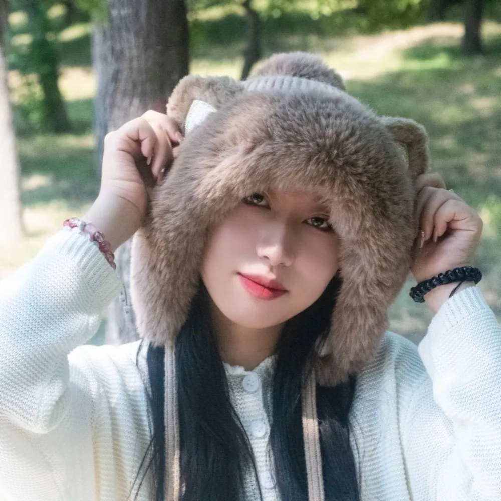 الترفيه رقيق آذان القط قبعة صوفية كل مباراة الشتاء أفخم قبعة الكرتون الدافئة سدادات حماية الأذن قبعة الإناث/الفتيات