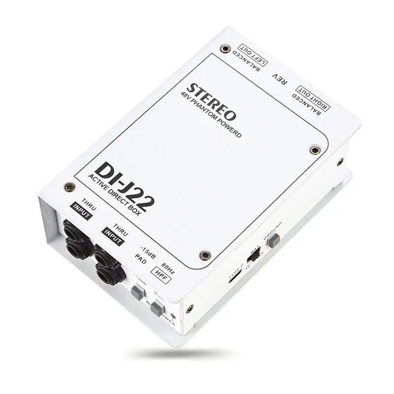 [B24B!】 GAZ-J22 Audio DI Box Dual Channel Stereo 48V Power Supply Active Direct Junction
