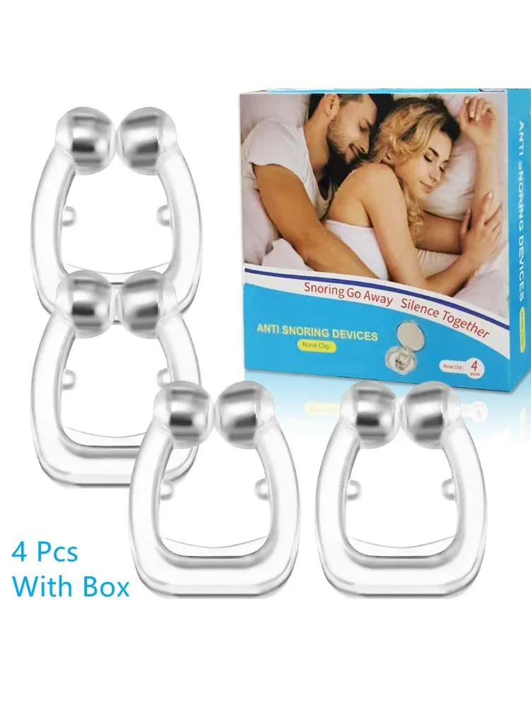 Dispositif anti-ronflement, pince magnétique pour le nez, aide au sommeil en silicone, anti-ronflement avec étui pour la protection contre l'apnée nocturne, hommes et femmes, vente chaude