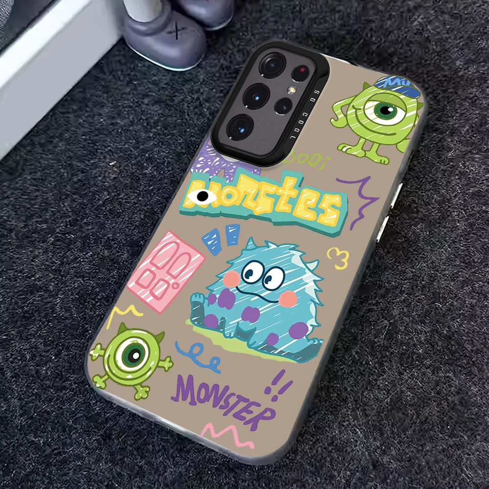 MINISO M-Monsters Inc Cute Laser Phone Case for Samsung S24 23 22 ULTRA A25 33 32 34 S PLUS IMD Shockproof Silicone Coque