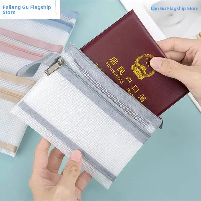 Waterproof Zipper Card Holder Transparent Document Organizer  Size for Driving License Passport Coins Bank Cards