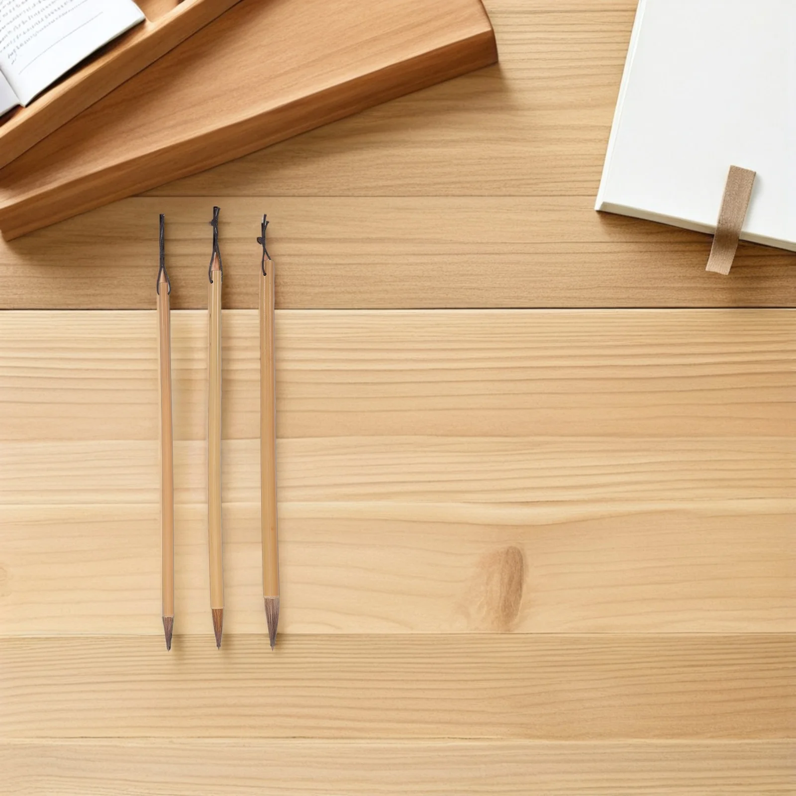 

3Pcs Chinese Calligraphy Brush Bamboo Handle Wolf Hair Professional Writing Drawing Ink Painting Set for Beginners