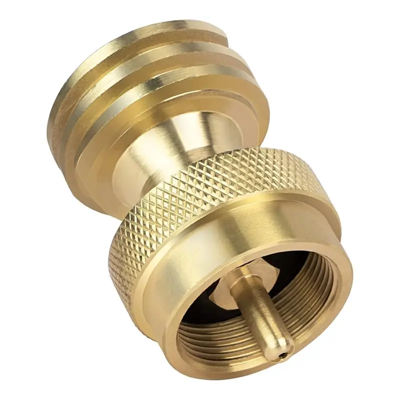 

ABBO-1Lb Propane Tank Adapter, 20Lb To 1Lb Converter, Hook Up Small Propane Tanks When 20Lb Ran Out, Solid Brass