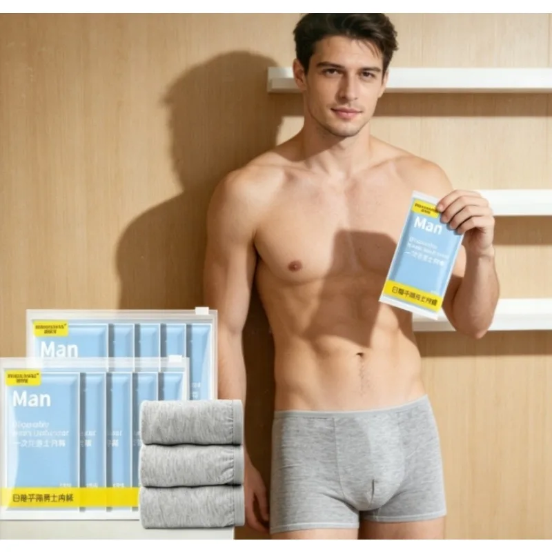 

Men's Disposable Square Underwear High Waist for Bariatric Patient Extended Travel and Daily Comfort